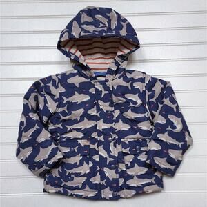 Baby Boden Toddler Jersey Lined Shark Print Jacket size 3-4Y Blue Gray